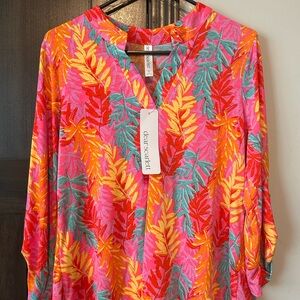 Scarlett Women's Vibrant Leaf Print Top